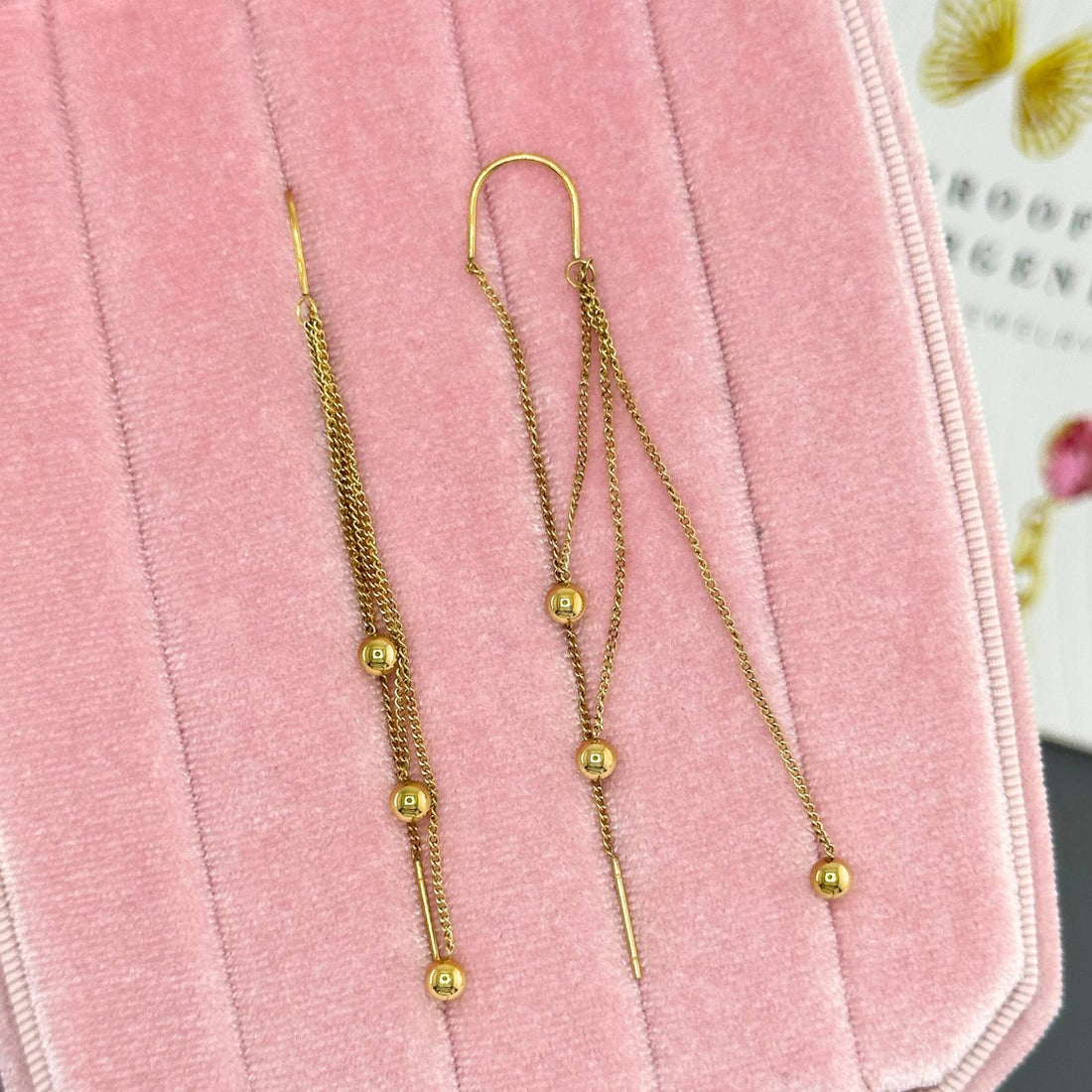 Earrings, 18K Gold Plated Steel