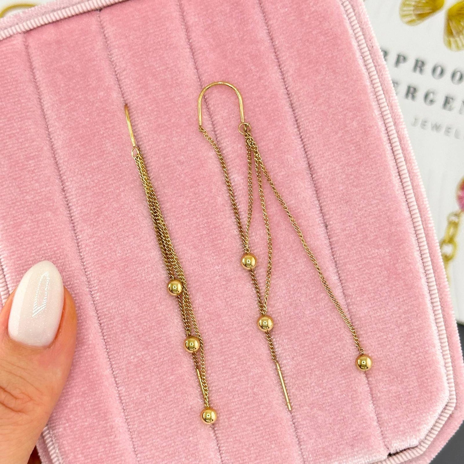 Earrings, 18K Gold Plated Steel