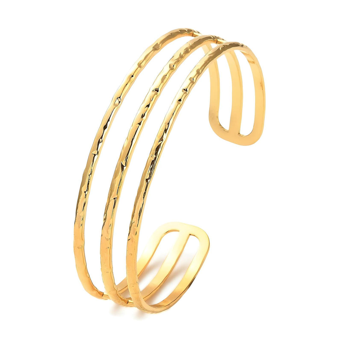 Triple Bar Cuff Bracelet – 18K Gold Plated Stainless Steel