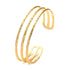 Triple Bar Cuff Bracelet – 18K Gold Plated Stainless Steel