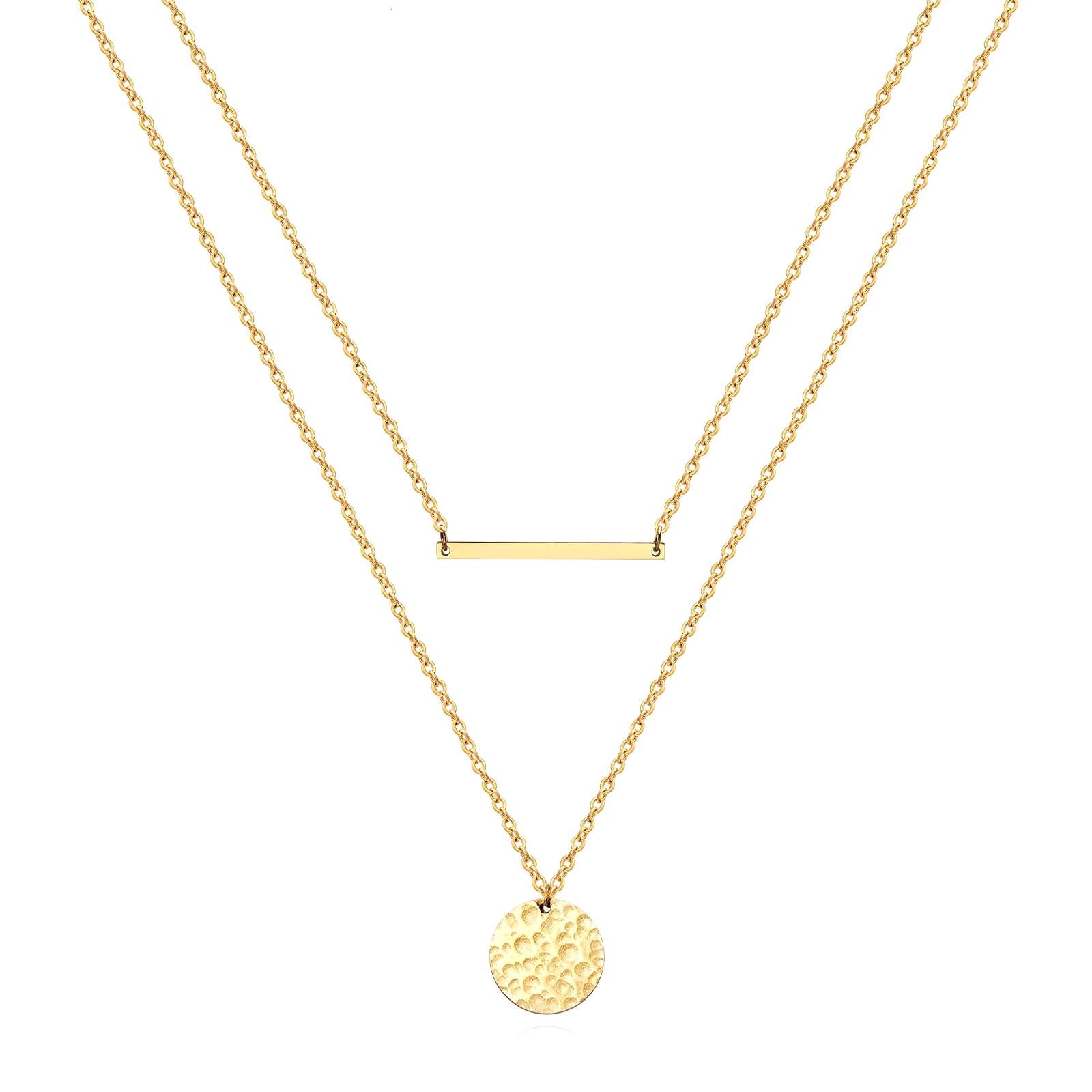 Necklace, 18K Gold Plated Steel