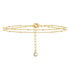 Layered Gold Chain Bracelet – 18K Plated with Drop Charm