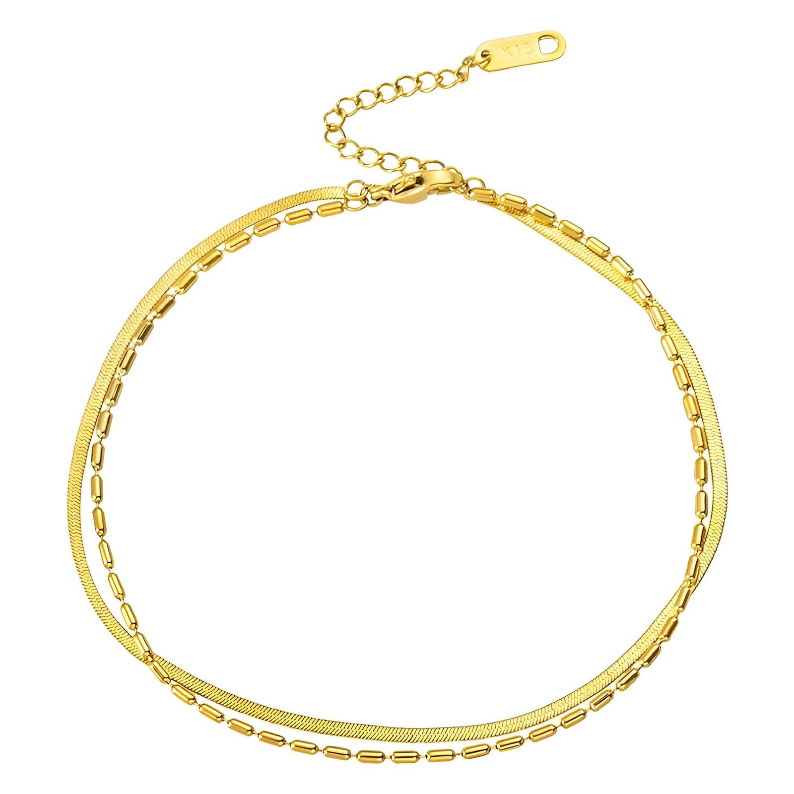 Dual Chain Gold Bracelet – 18K Plated Stainless Steel