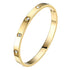 Gold Bangle Bracelet – 18K Plated with Cubic Zirconia