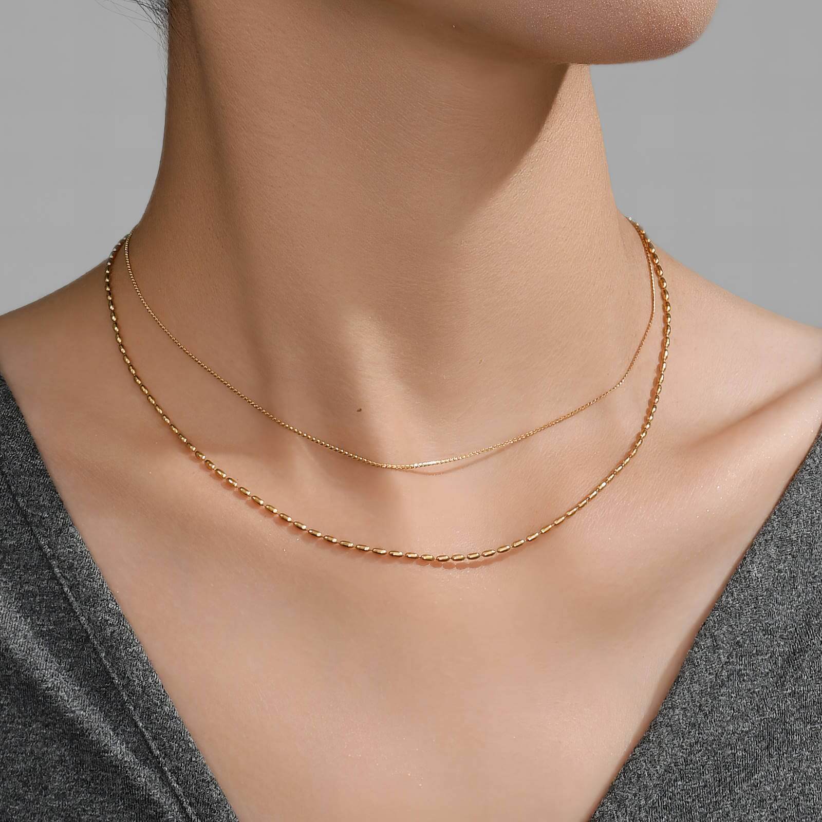 Necklace, 18K Gold Plated Steel