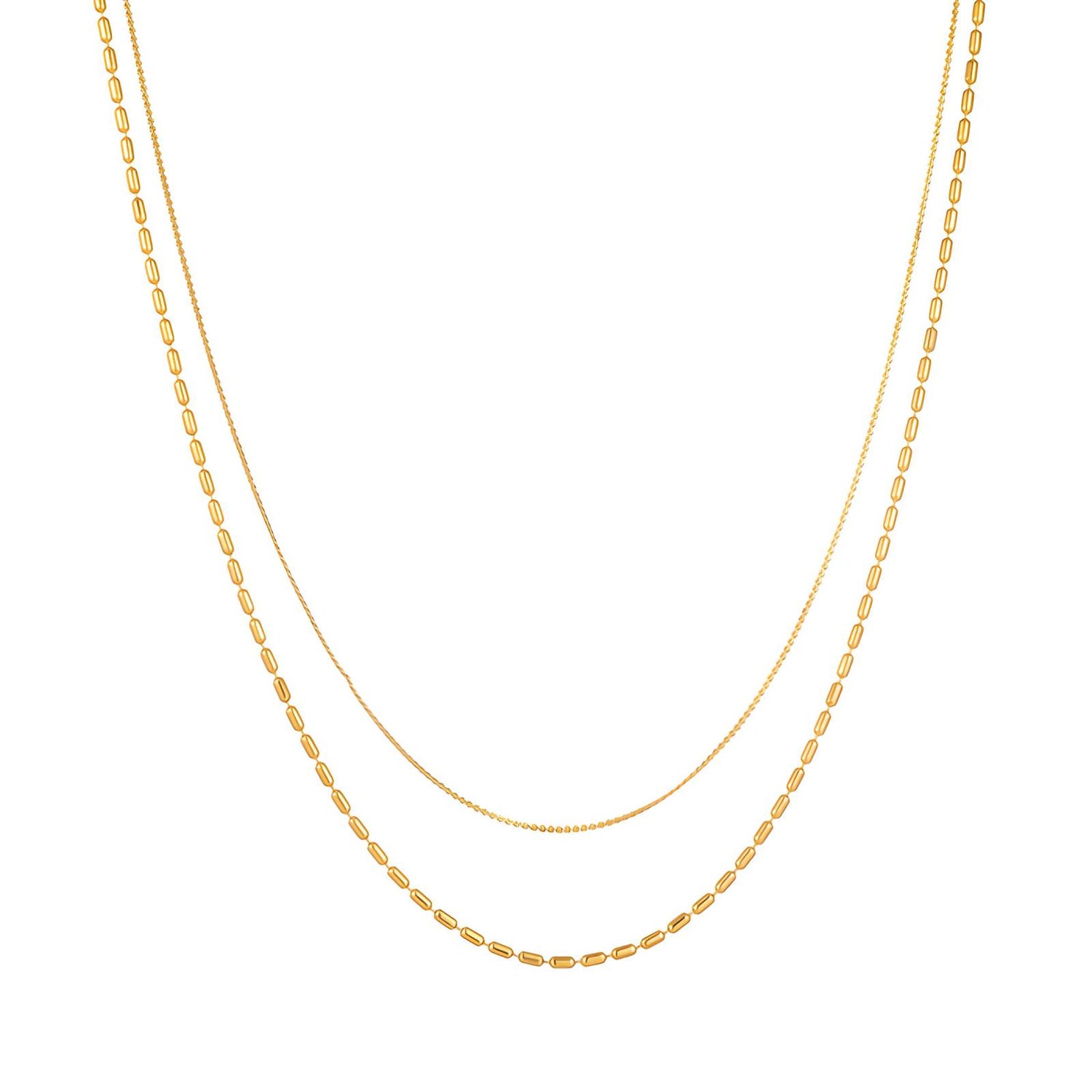 Necklace, 18K Gold Plated Steel