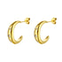 Star Studded Hoop Earrings, 18K Gold Plated Steel – Crystal Accents