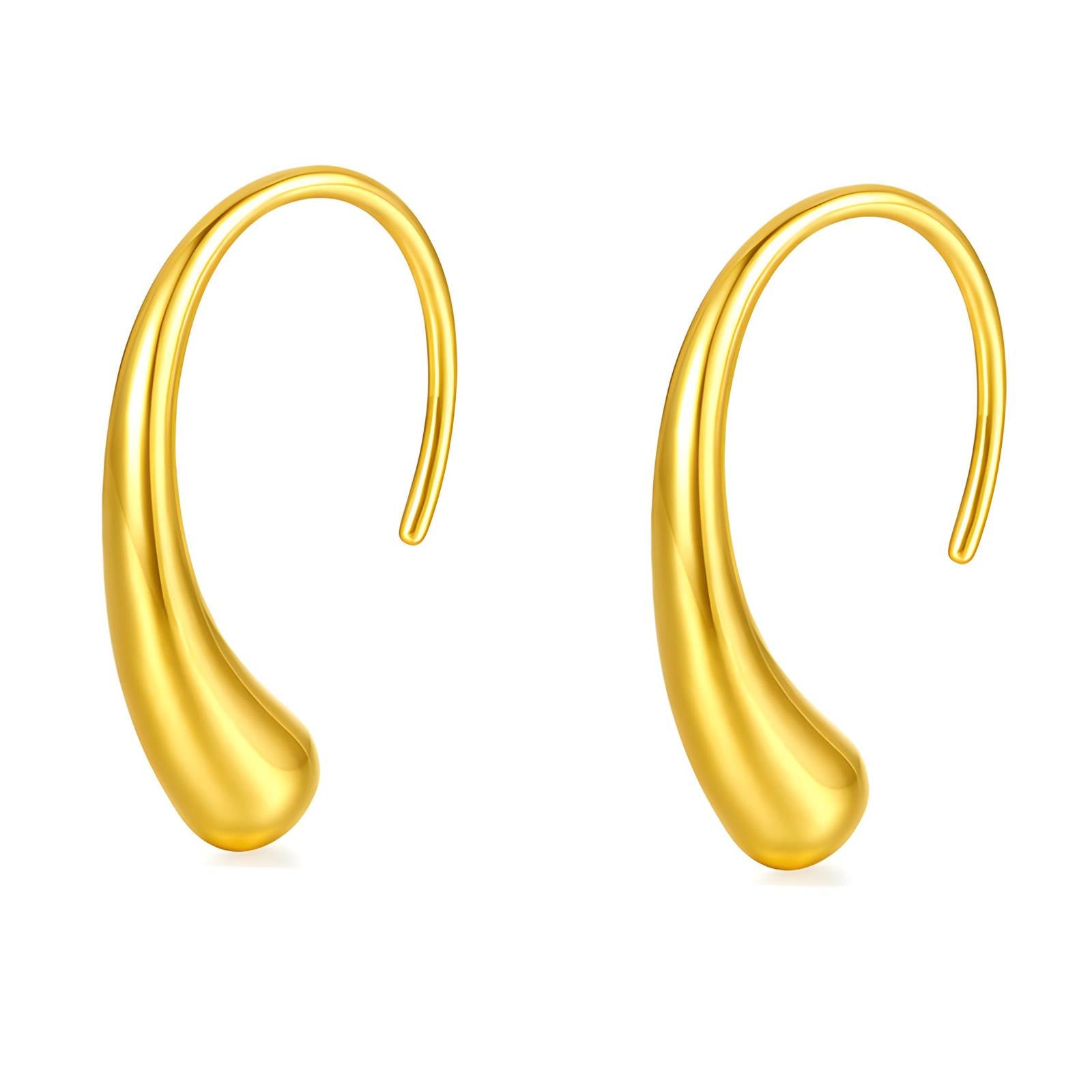 Earrings, 18K Gold Plated Steel