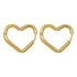 Hearts Hoop Earrings, 18K Gold Plated Steel