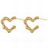 Heart Earrings, 18K Gold Plated Steel