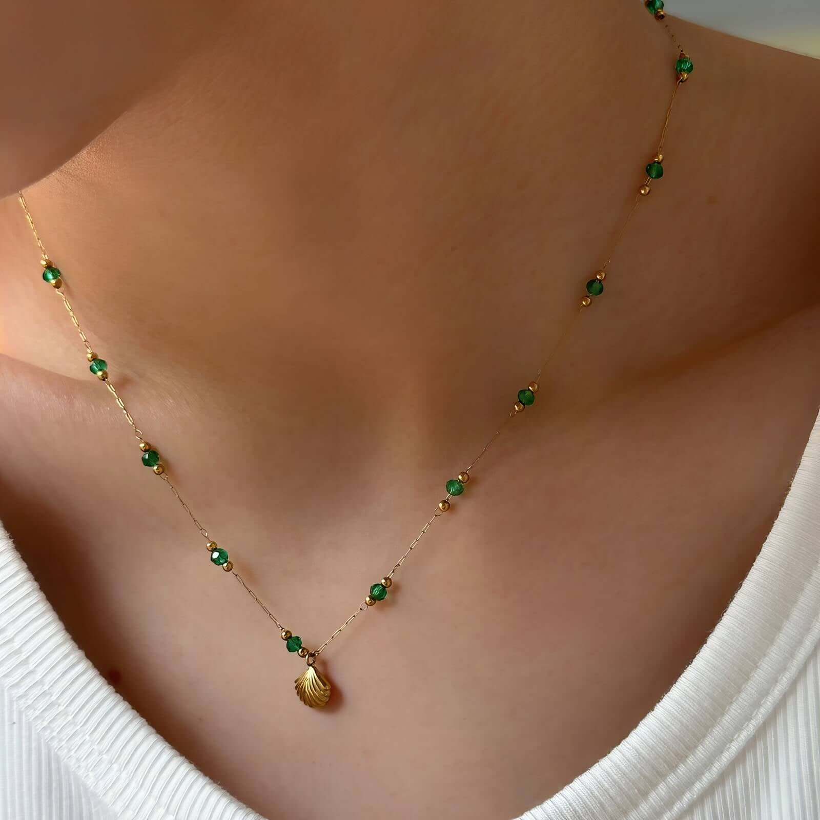Necklace, 18K Gold Plated Steel