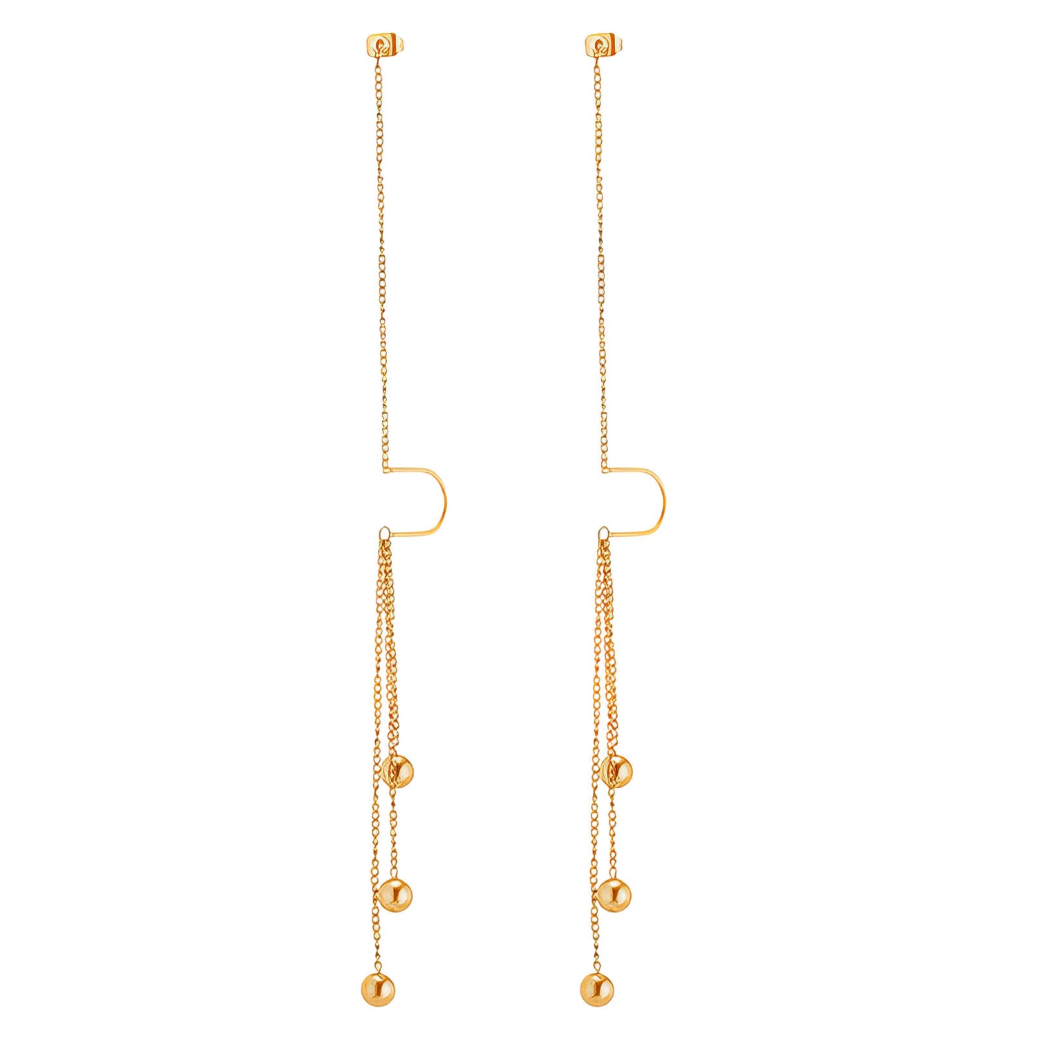 Earrings, 18K Gold Plated Steel