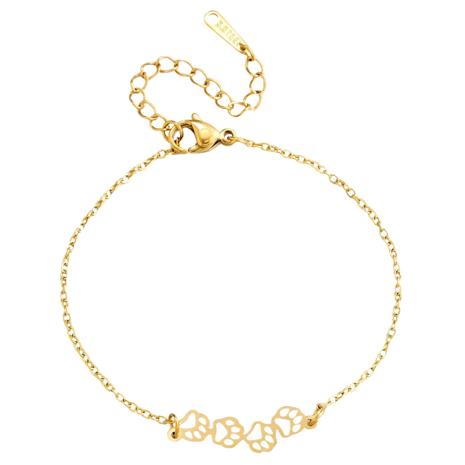 Paws Bracelet, 18K Gold Plated Steel