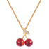 Cherry Necklace, 18K Gold Plated Steel