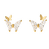Crystal Butterfly Stud Earrings – Delicate Gold & Diamond Sparkle