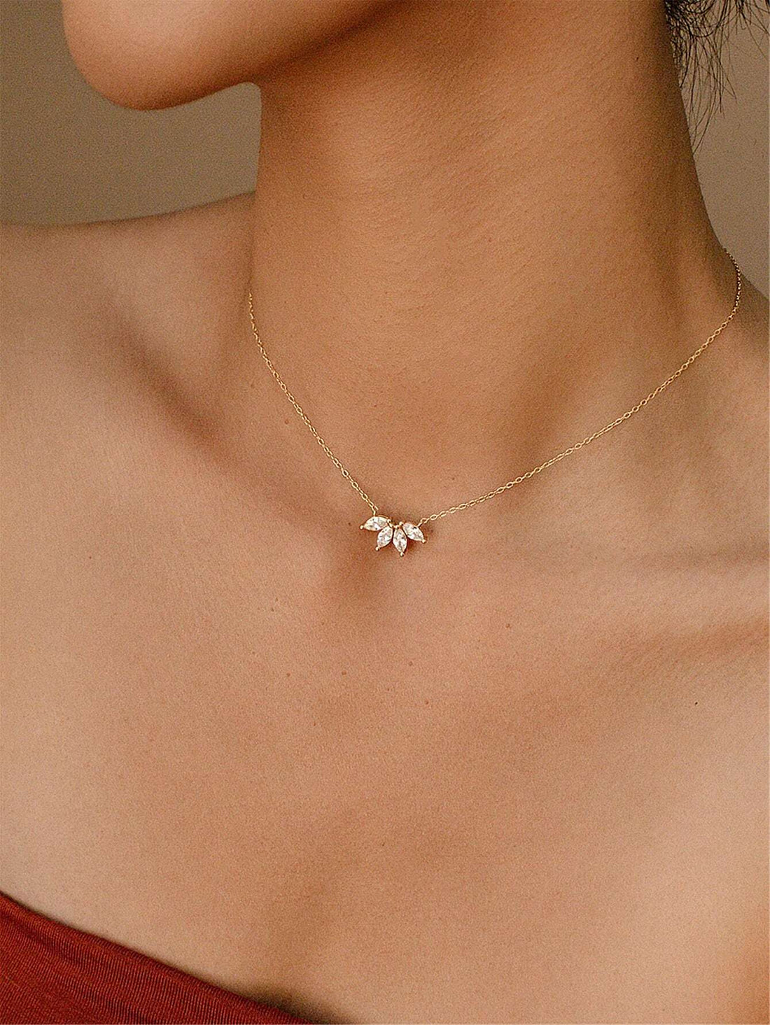 Copper Zirconia Circle Link &amp; Bow Pendant