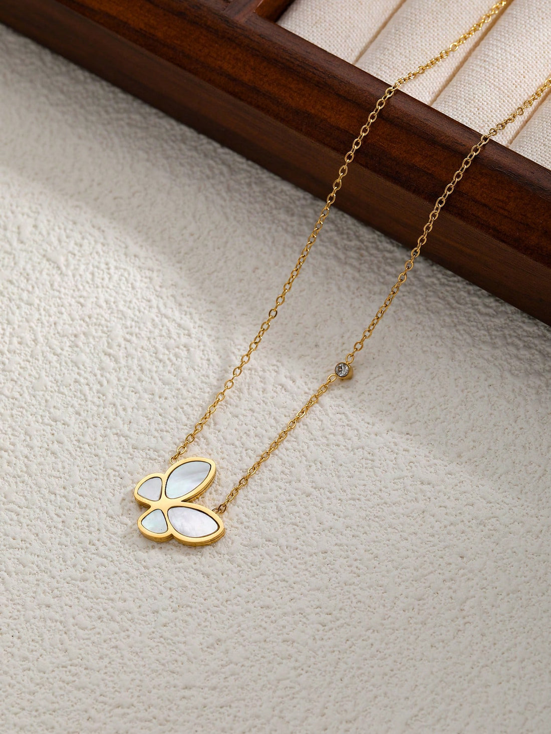 Gold Plated Butterfly Pendant Necklace