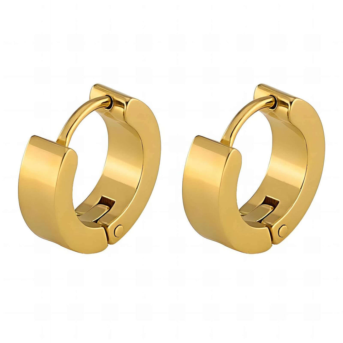 Classic Hoop Earrings, 18K Gold Plated Steel