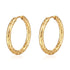 Hammered Hoop Earrings, 18K Gold Plated Steel