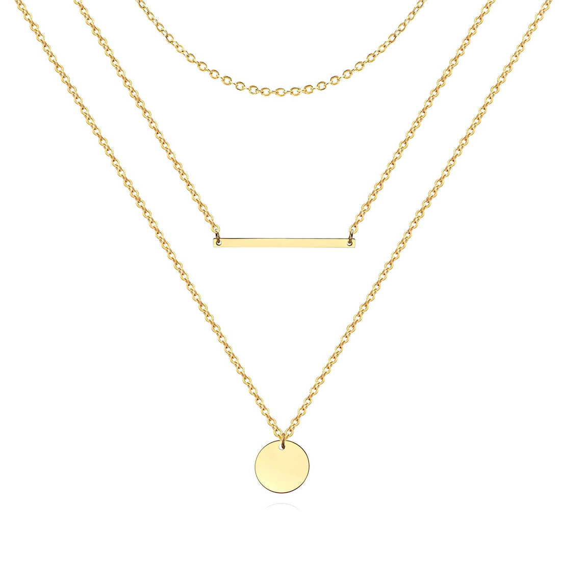 Necklace, 18K Gold Plated Steel