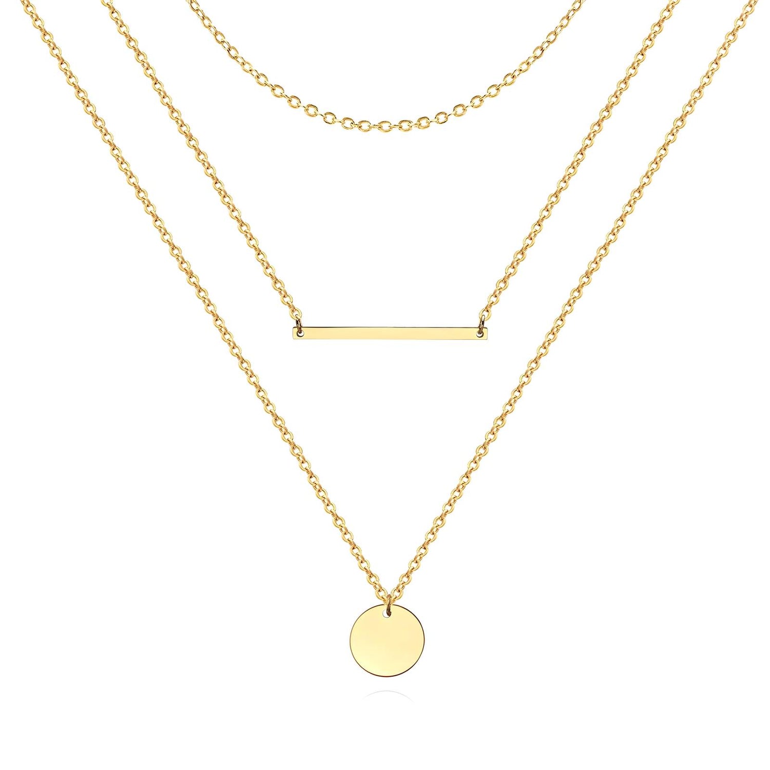 Necklace, 18K Gold Plated Steel