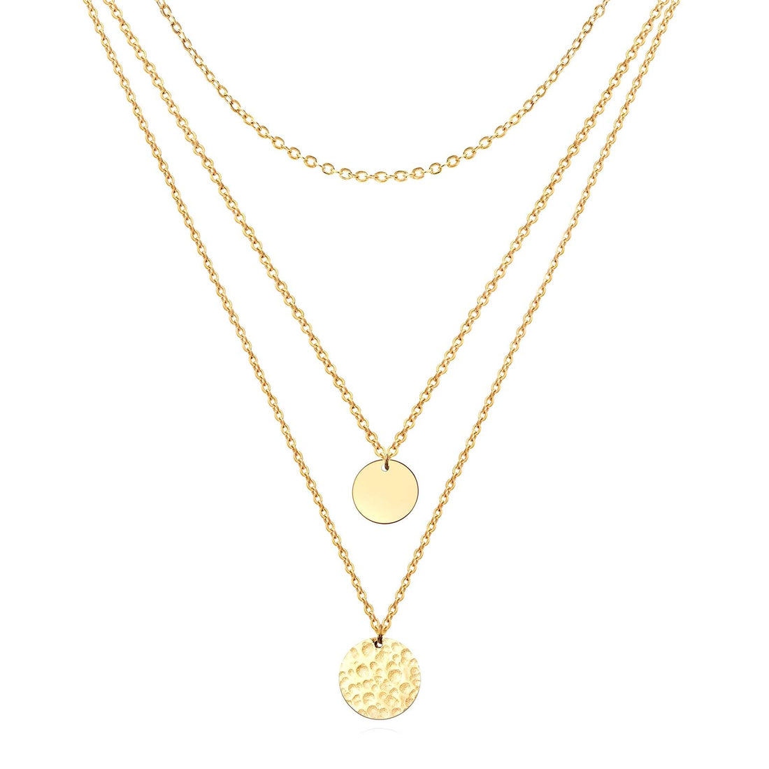 Necklace, 18K Gold Plated Steel