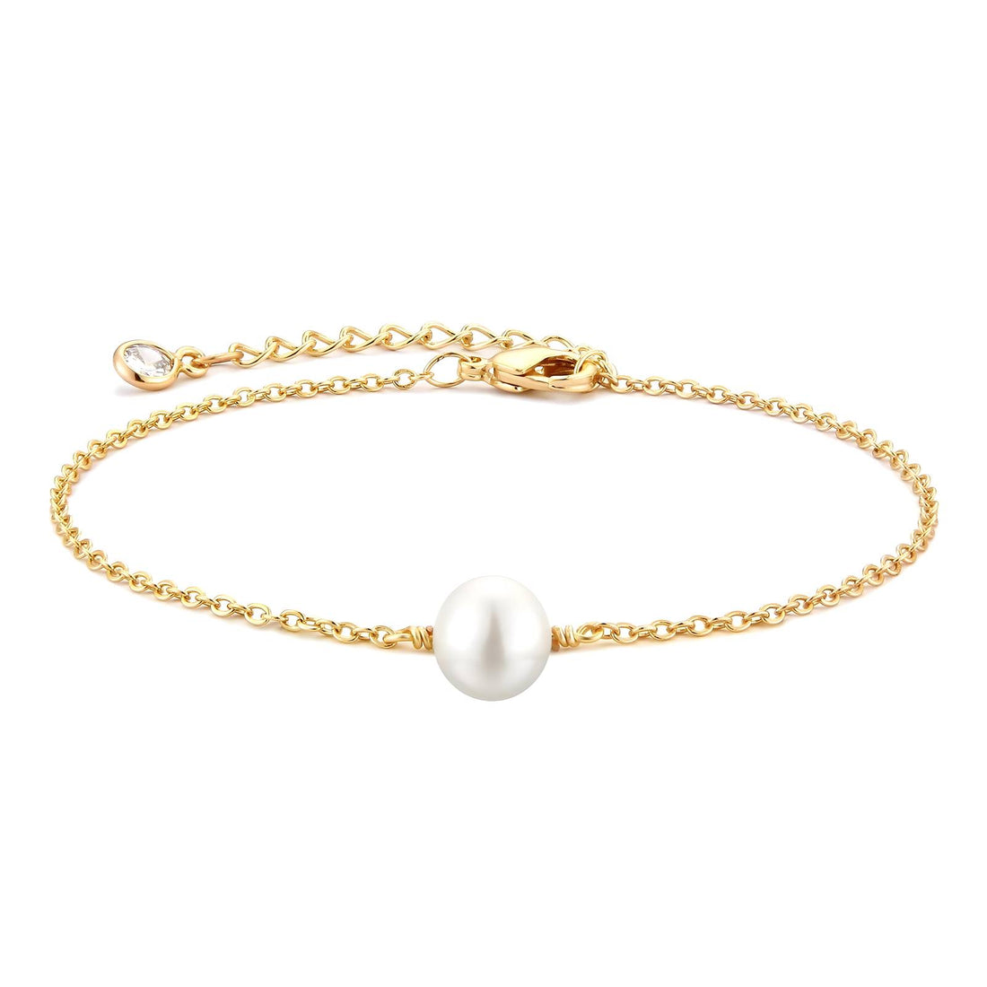 Gold Chain Pearl Bracelet – 18K Plated Stainless Steel