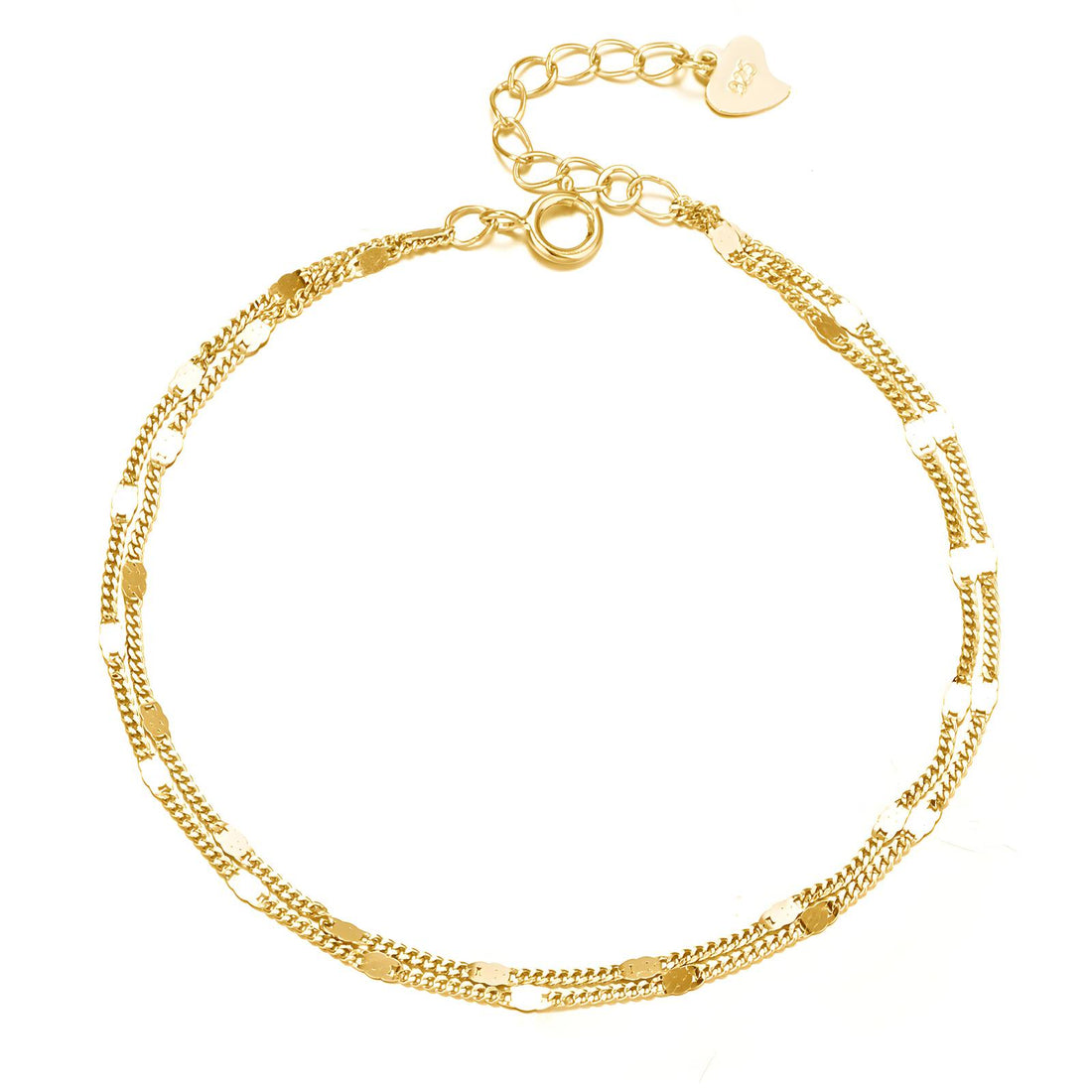 Textured Flat Chain Bracelet – 18K Gold Plated Stainless Steel