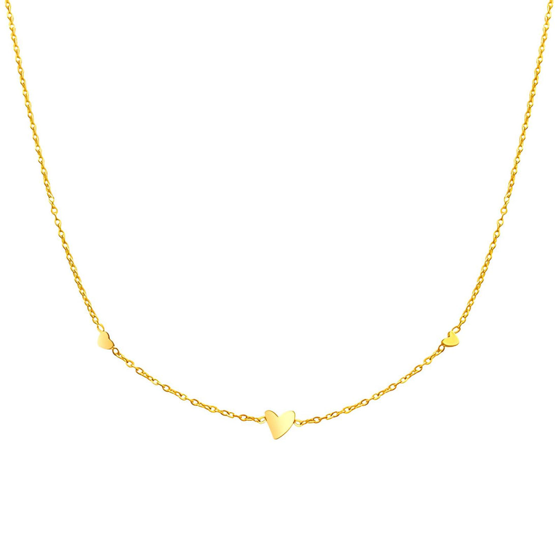 Hearts Necklace, 18K Gold Plated Steel