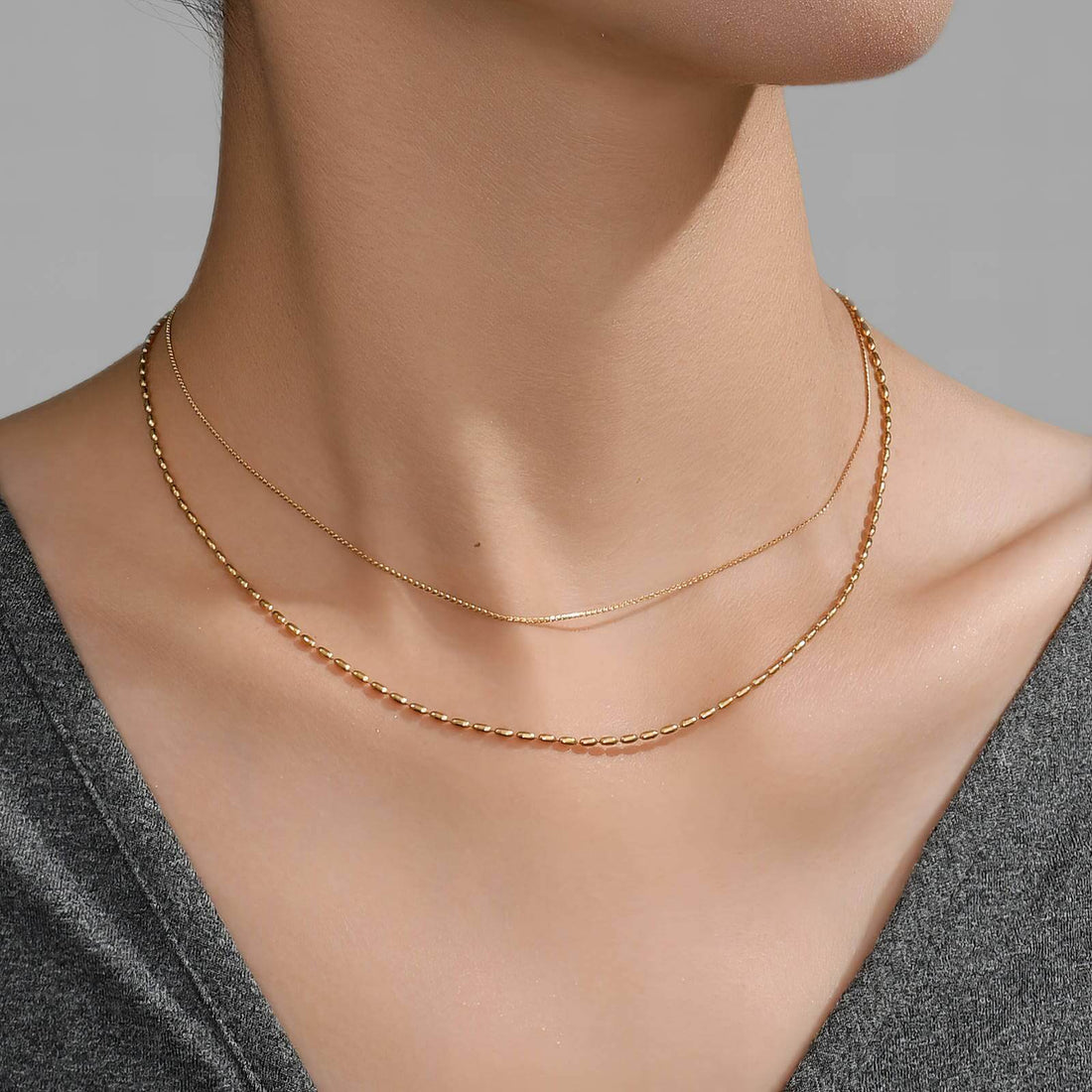 Necklace, 18K Gold Plated Steel