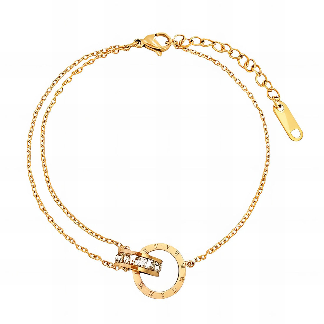 Gold Double Chain Anklet – 18K Gold Plated Steel
