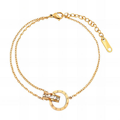 Gold Double Chain Anklet – 18K Gold Plated Steel