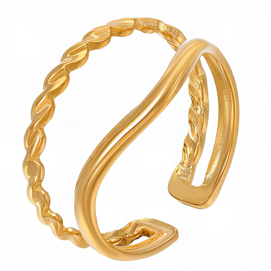 Ring, 18K Gold Plated Steel