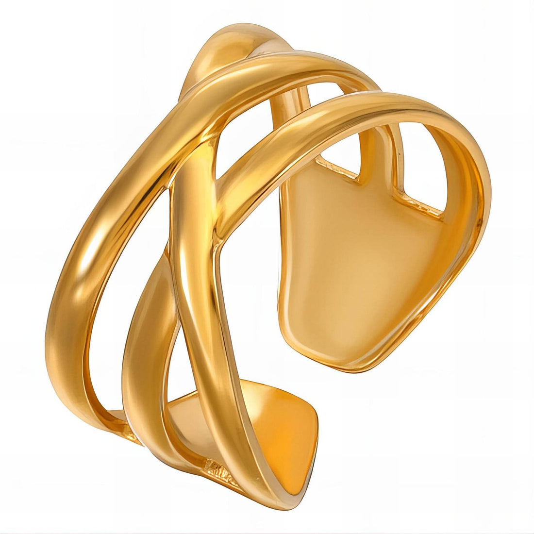 Ring, 18K Gold Plated Steel