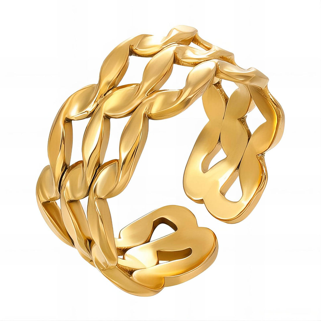 Ring, 18K Gold Plated Steel
