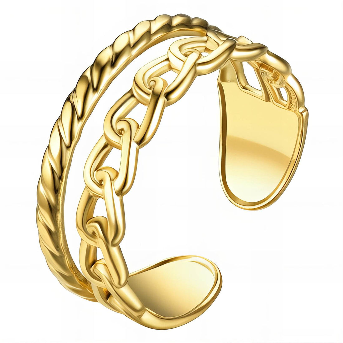 Ring, 18K Gold Plated Steel