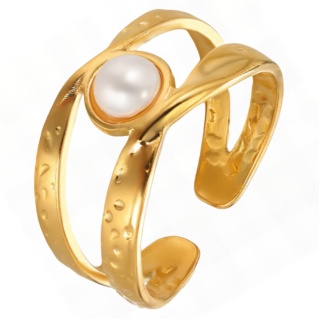 Ring, 18K Gold Plated Steel