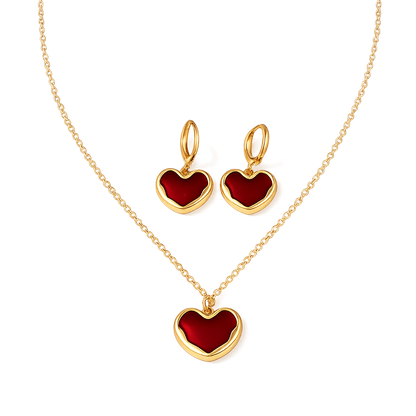 Heart Drop Necklace &amp; Earrings set