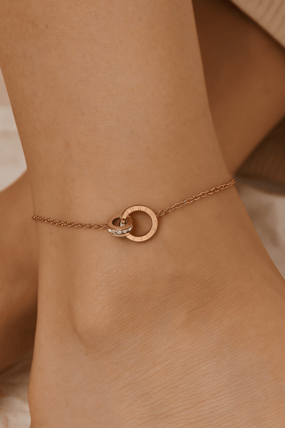 Gold Double Chain Anklet – 18K Gold Plated Steel