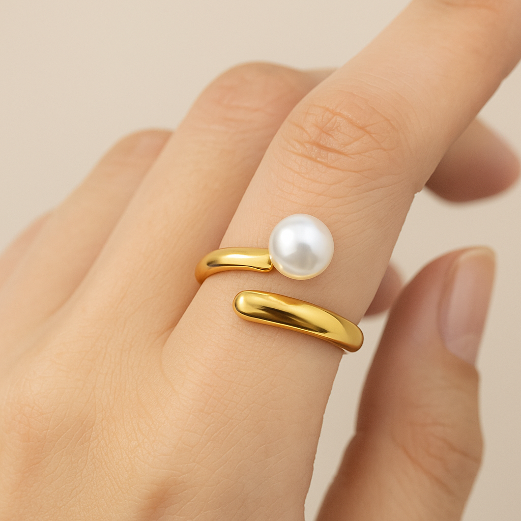 Ring, 18K Gold Plated Steel