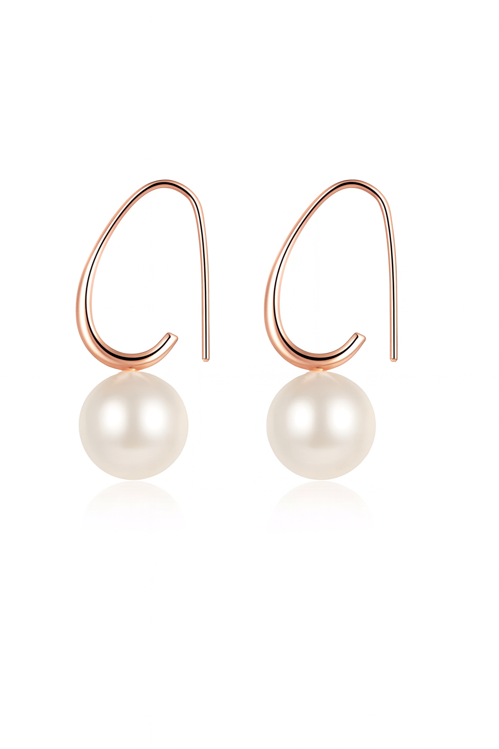 Rose Gold Pearl Drop Earrings