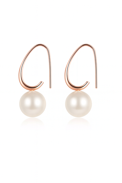 Rose Gold Pearl Drop Earrings