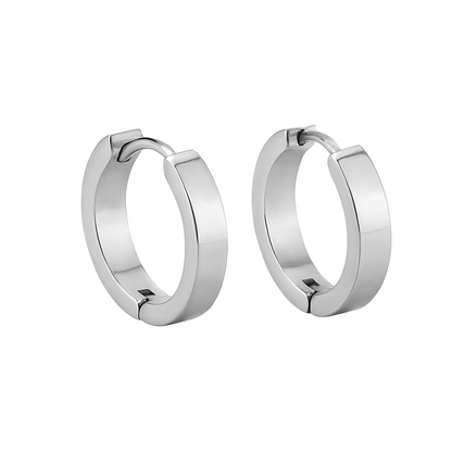 minimalist Silver Stainless Steel Hoop Earring
