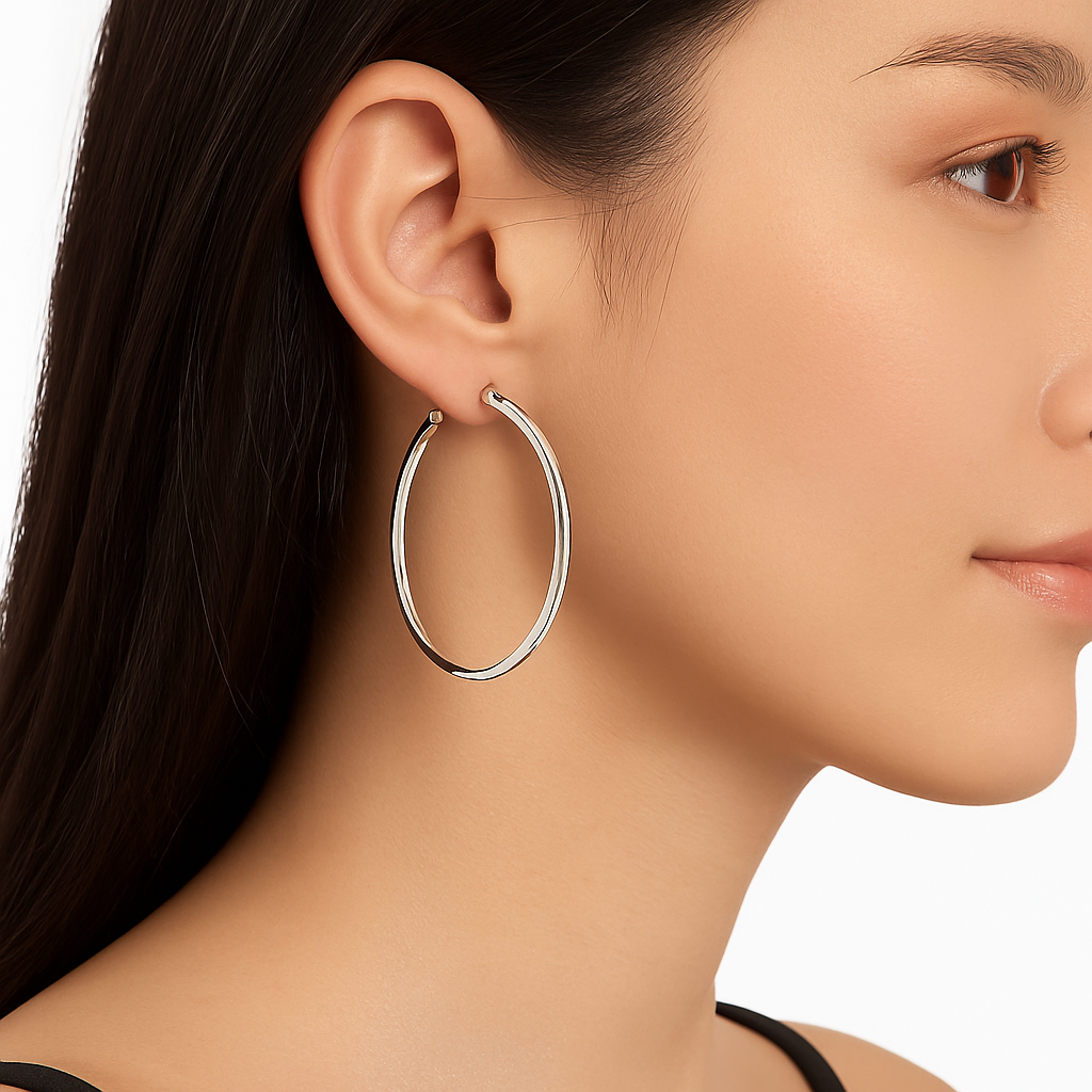 Classic Silver Double Hoop Earrings