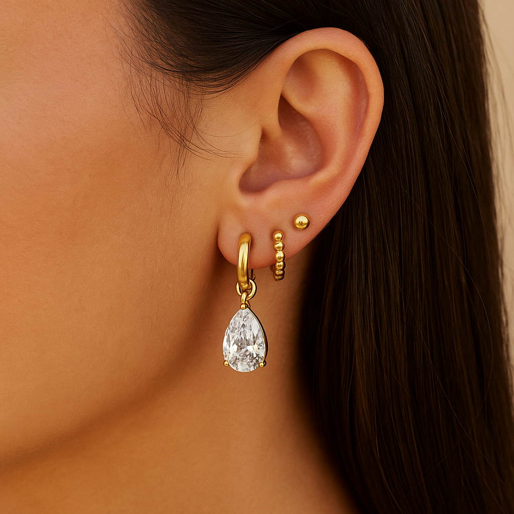 Golden Classic Ball Stud Earrings