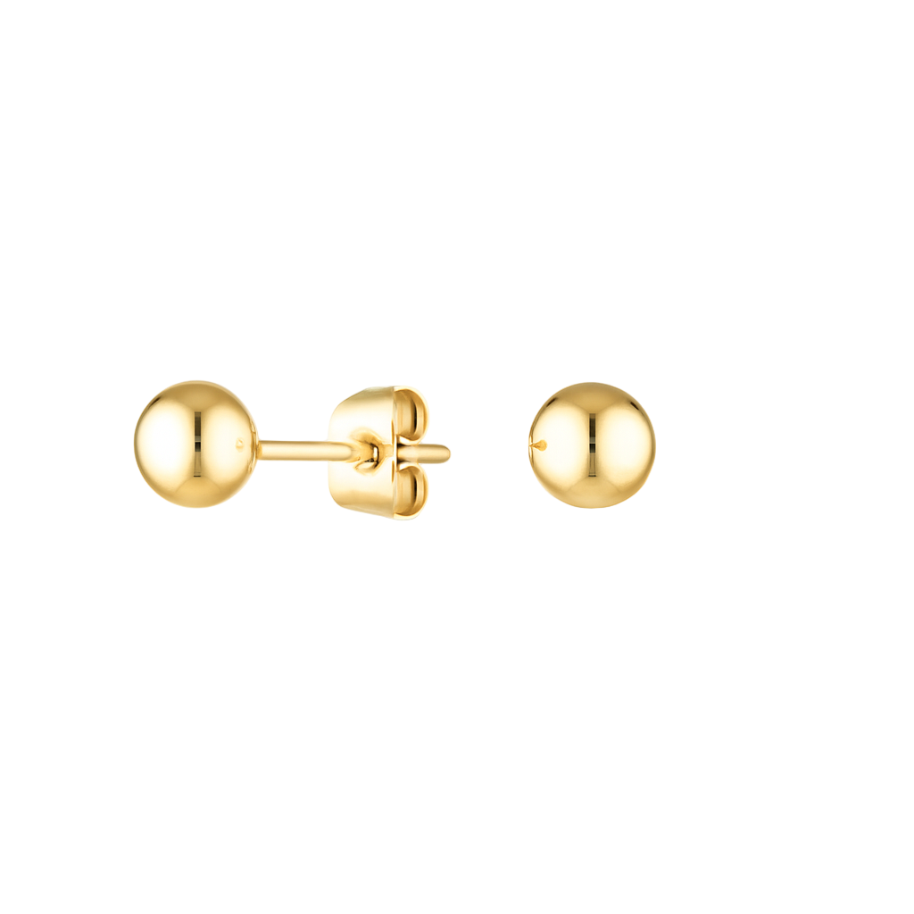 Golden Classic Ball Stud Earrings