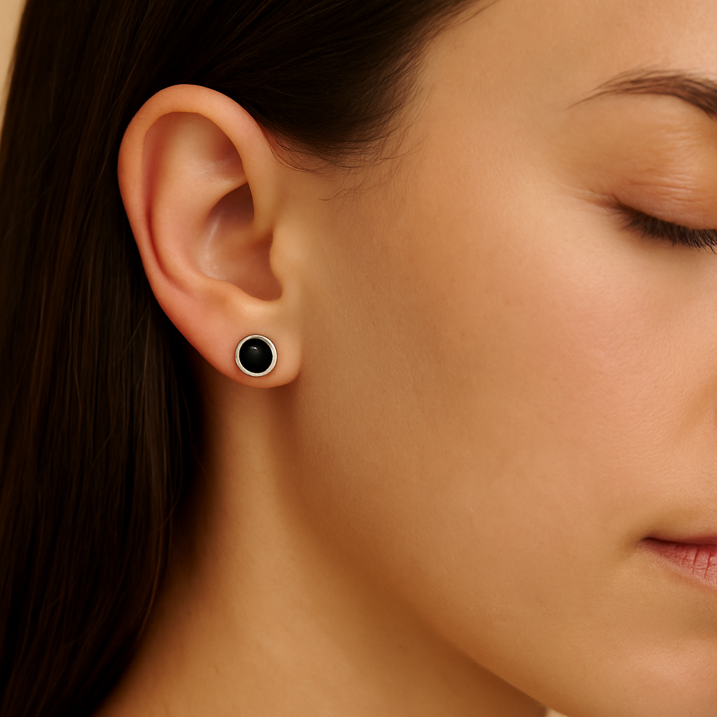 Midnight Elegance Black Stud Earrings