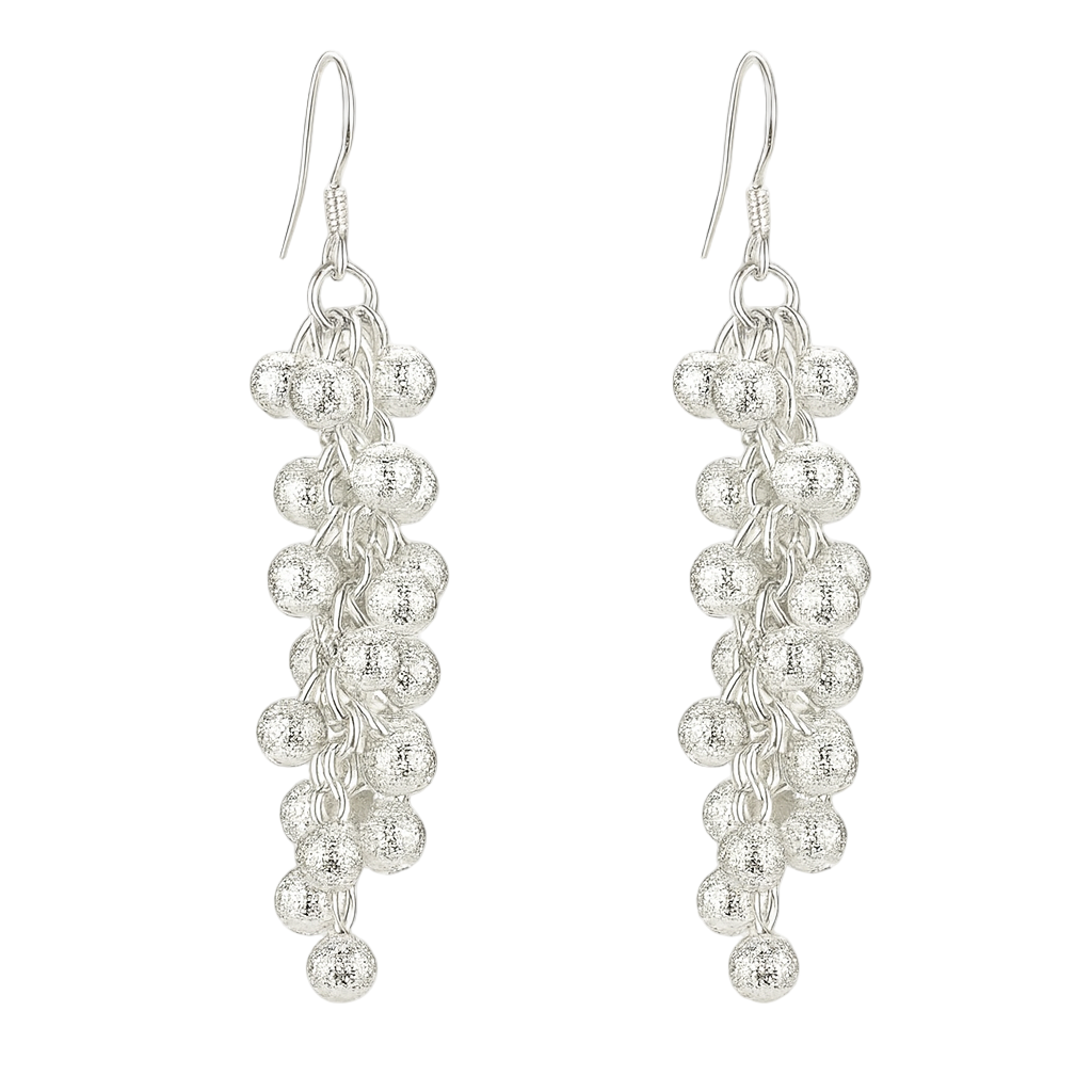 Sparkling Cascade Silver Drop Earrings