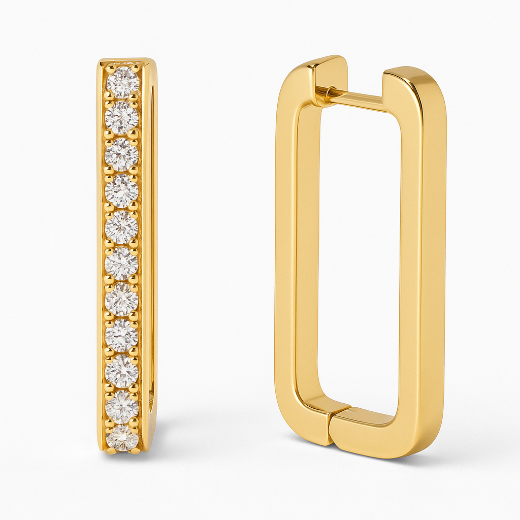 Rectangle Hoops Earring for Women