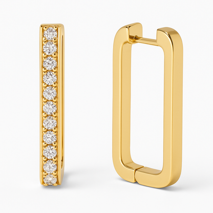 Rectangle Hoops Earring for Women